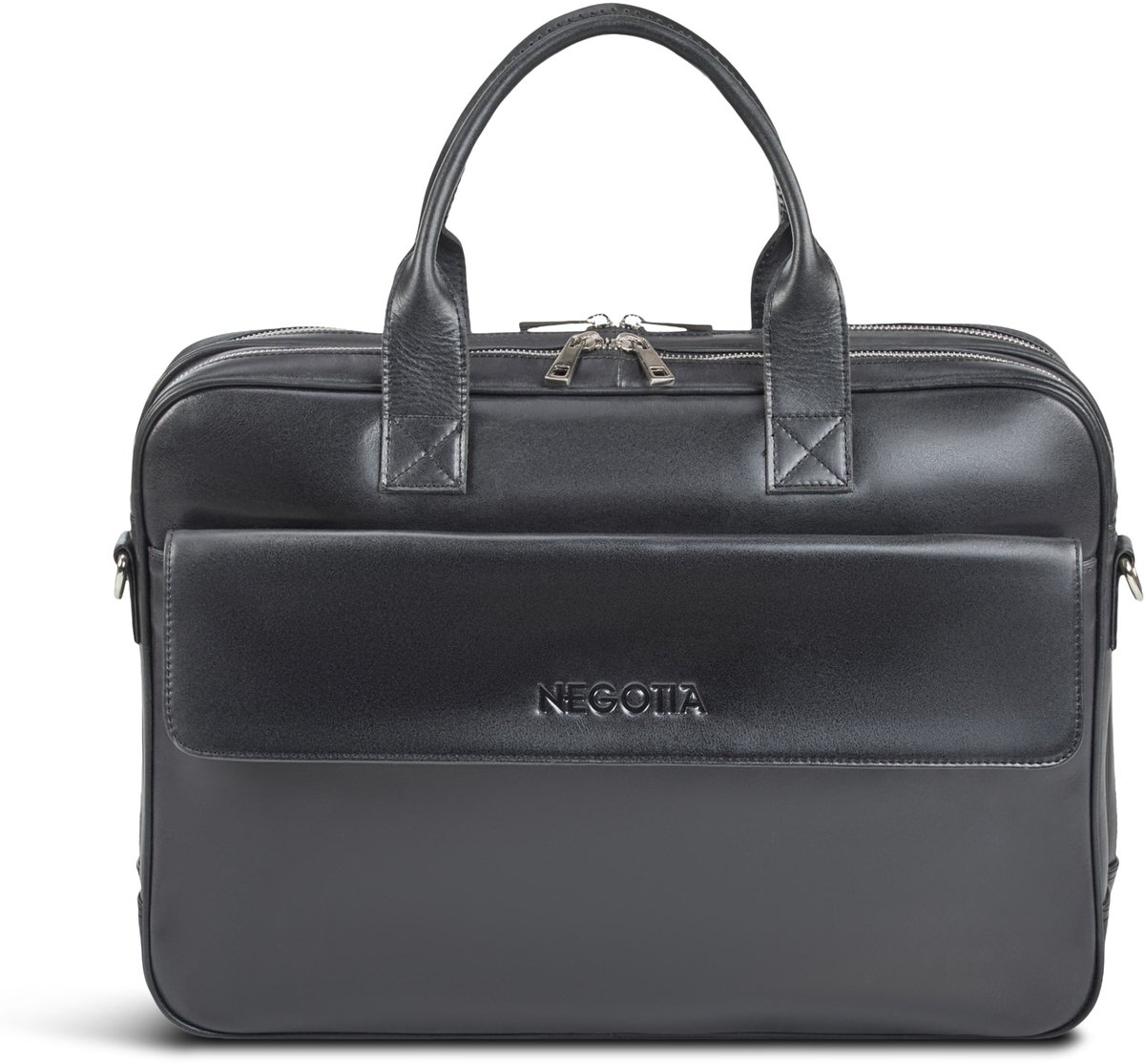 Bol.com Leren Laptoptas Heren 15,6 inch Zwart – Werktas / Aktetas Mannen – Echt Leer Schoudertas – Negotia Orden aanbieding