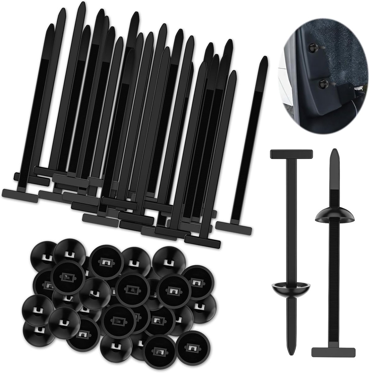 100 Zwarte Nylon Kabelbinders - Extra Sterke Zelfsluitende Kabelstrips - UV-bestendige Kabelorganizers voor Auto, Huis en Industrie - Universeel Inzetbaar voor Kabels en Reparaties