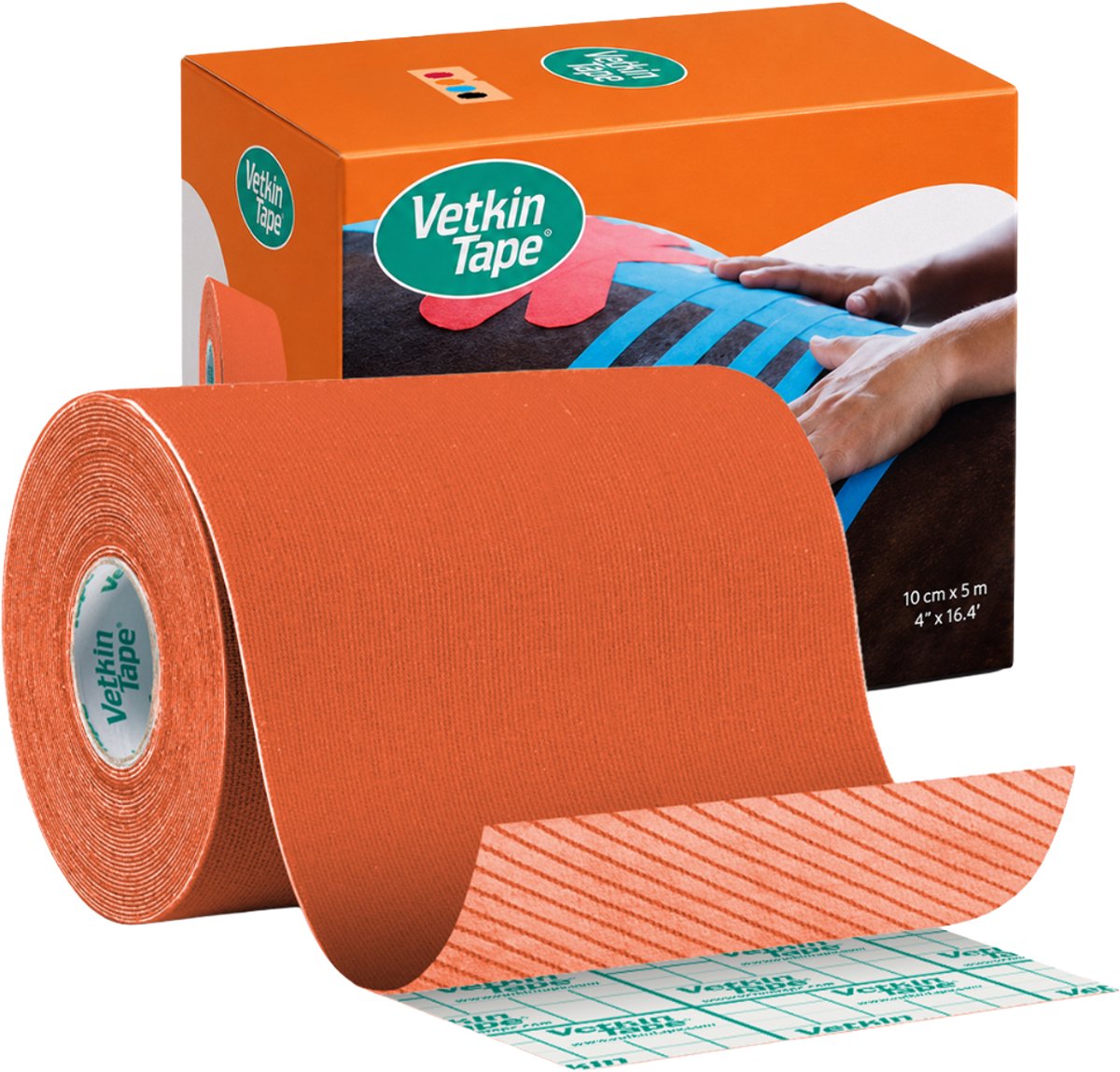 VetkinTape® Oranje 10 cm x 5 m – 1 rol kinesiotape voor paarden en andere dieren