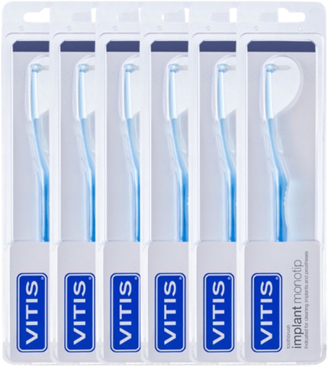 6x Vitis Implant Monotip Tandenborstel - Voordeelverpakking