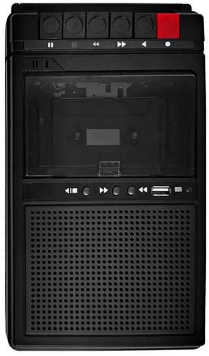 GELLDG Draagbare Cassettespeler - Kassettenspeler met Bluetooth - Opname via Microfoon op Cassette/USB/SD-Kaart - Geschikt voor Muziekbeluistering Onderweg - Kunststof Behuizing - Afmetingen 27x15x5cm