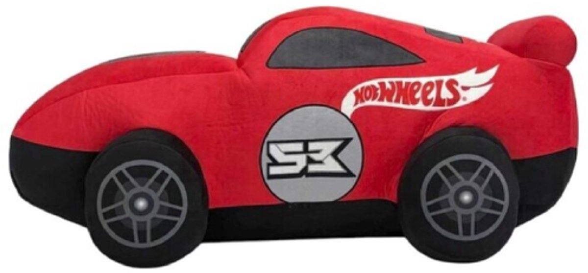 Hot Wheels Auto Rood Pluche Knuffel 30 cm - Speelgoed Knuffels voor Kinderen Jongens Meisjes - Hot-Wheels Plush Toy