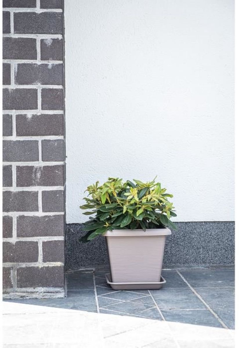 GARDEN ID – Teramo – Vierkante bloempot – Taupe – 40 x 35 cm