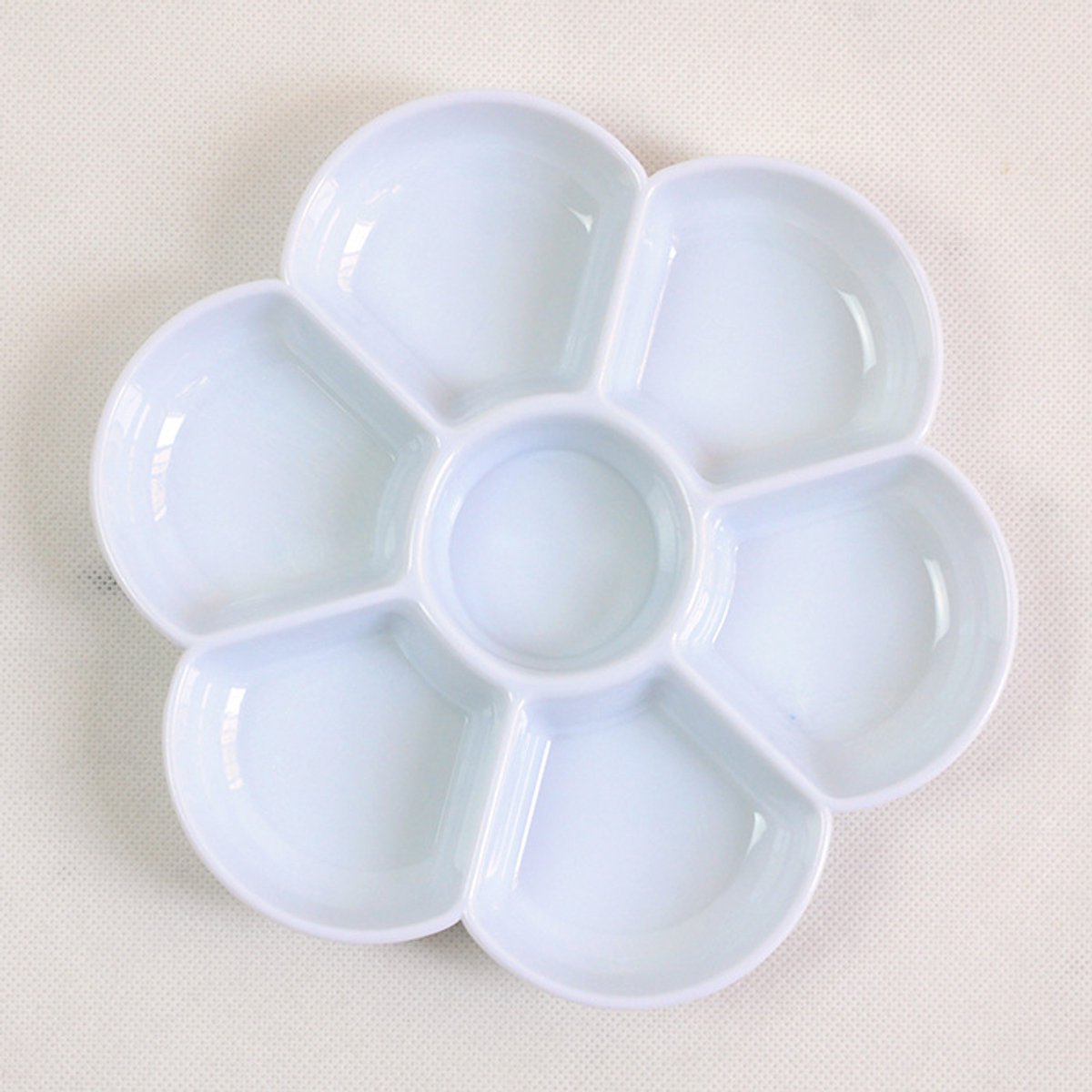 Go Go Gadget - Schilderspalet - Bloemvorm - 17cm - 7 vakjes - 1 stuk - Wit