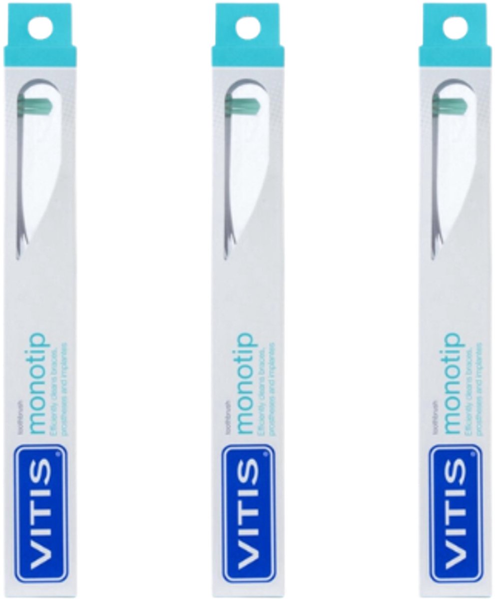3x Vitis Monotip Tandenborstel - Voordeelverpakking