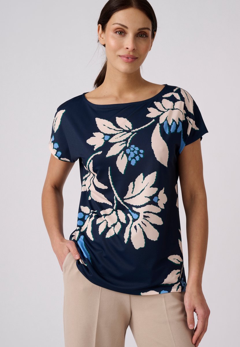 Damart - T-shirt van crêpebreisel - Dames - Blauw - L