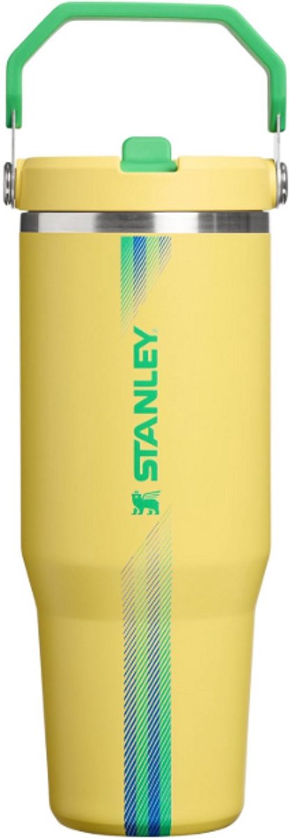 STANLEY IceFlow 2.0 Flip Straw Tumbler 30 oz / 0.86L (Yellow GreenYellow Green) – Geïsoleerde RVS Drinkfles met Handvat – Lekvrije Thermosbeker met Flip Straw – BPA-vrij