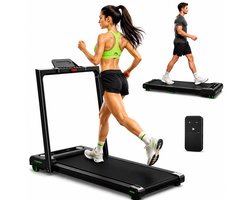 Akluer Loopband Inklapbaar - Walking Pad & Hardloopband - 1-12 km/u - 2,5 PK - 5% Helling - LED Display & Afstandsbediening - Wandelband voor Thuis - Tot 150 kg - Zwart