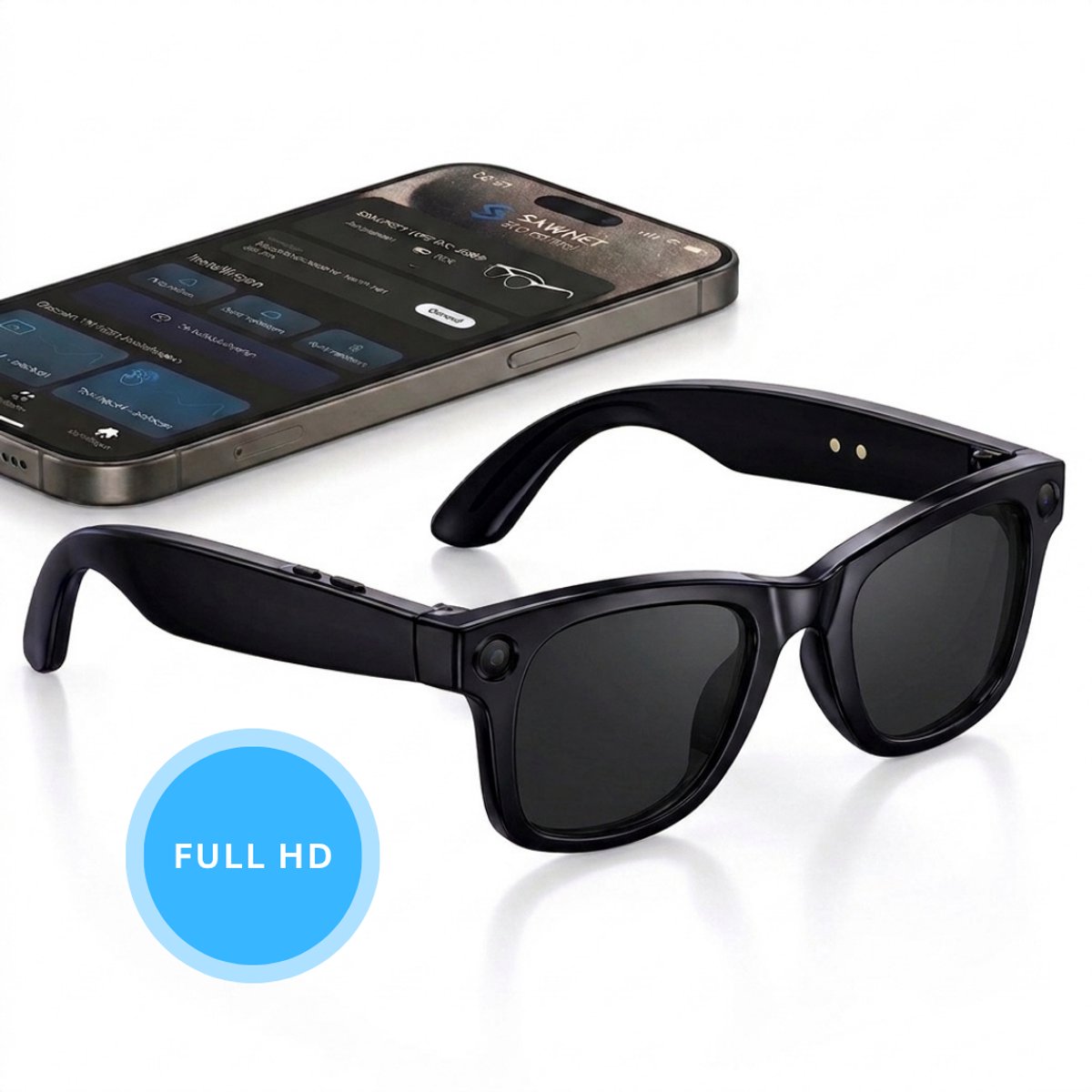 Livista Smart Bril – Slimme Bril met Camera – Smart Glasses met NL-app, vertaalfunctie en meer – AI Glasses - Camera Bril - Bril Camera - Zwart