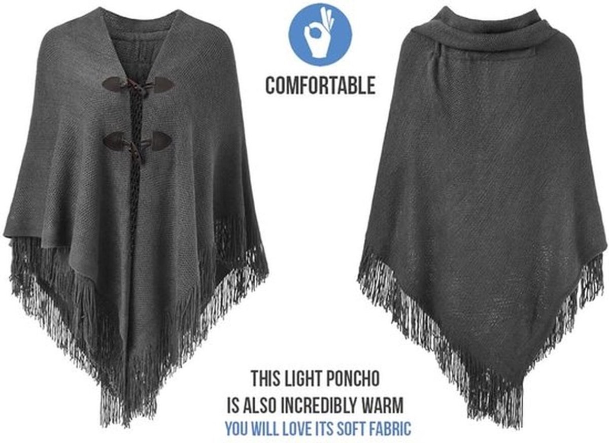 Poncho dames - Mode sjaal - Luxe en stijlvol - Herfst winter 2023 - Warm en comfortabel - Geschikt voor dagelijks gebruik - Losse pasvorm