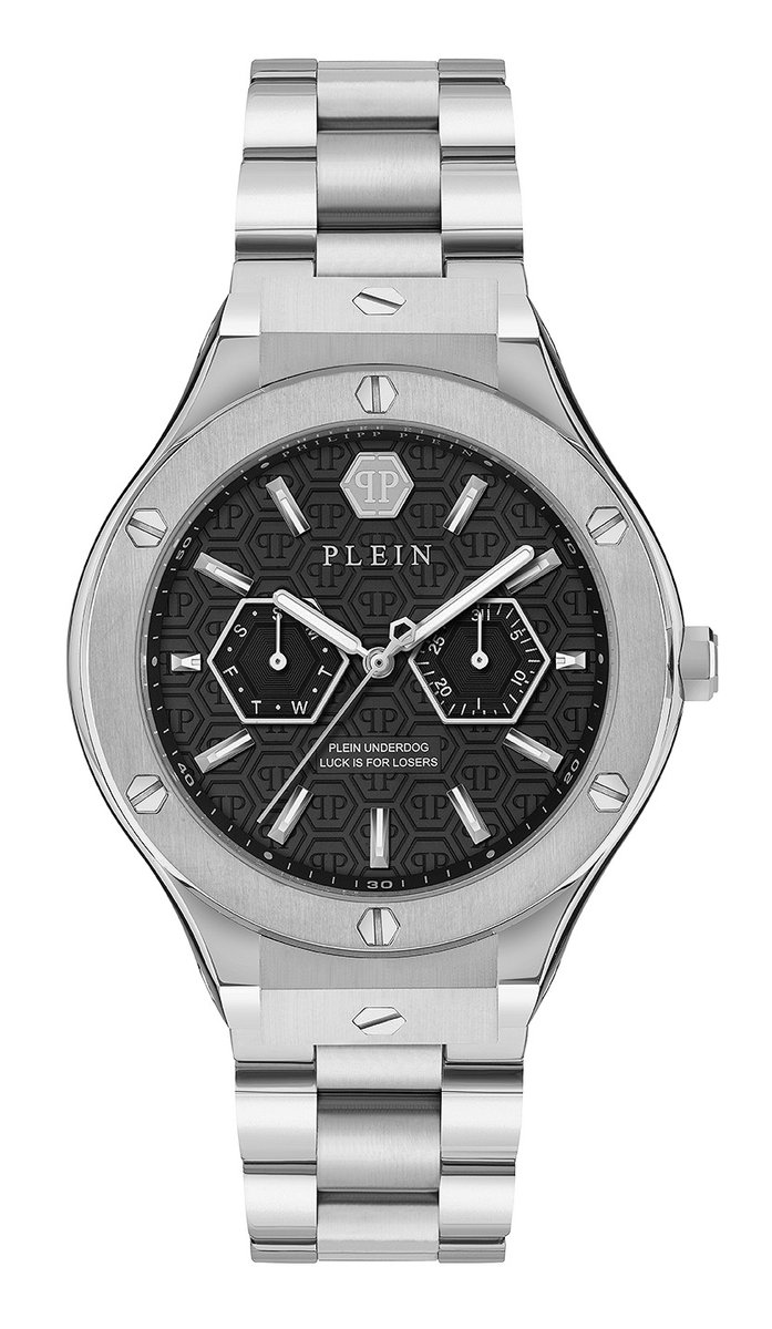 Philipp Plein Plein Underdog Multifunction PW1GA0326 Horloge - Staal - Zilverkleurig - Ø 44 mm