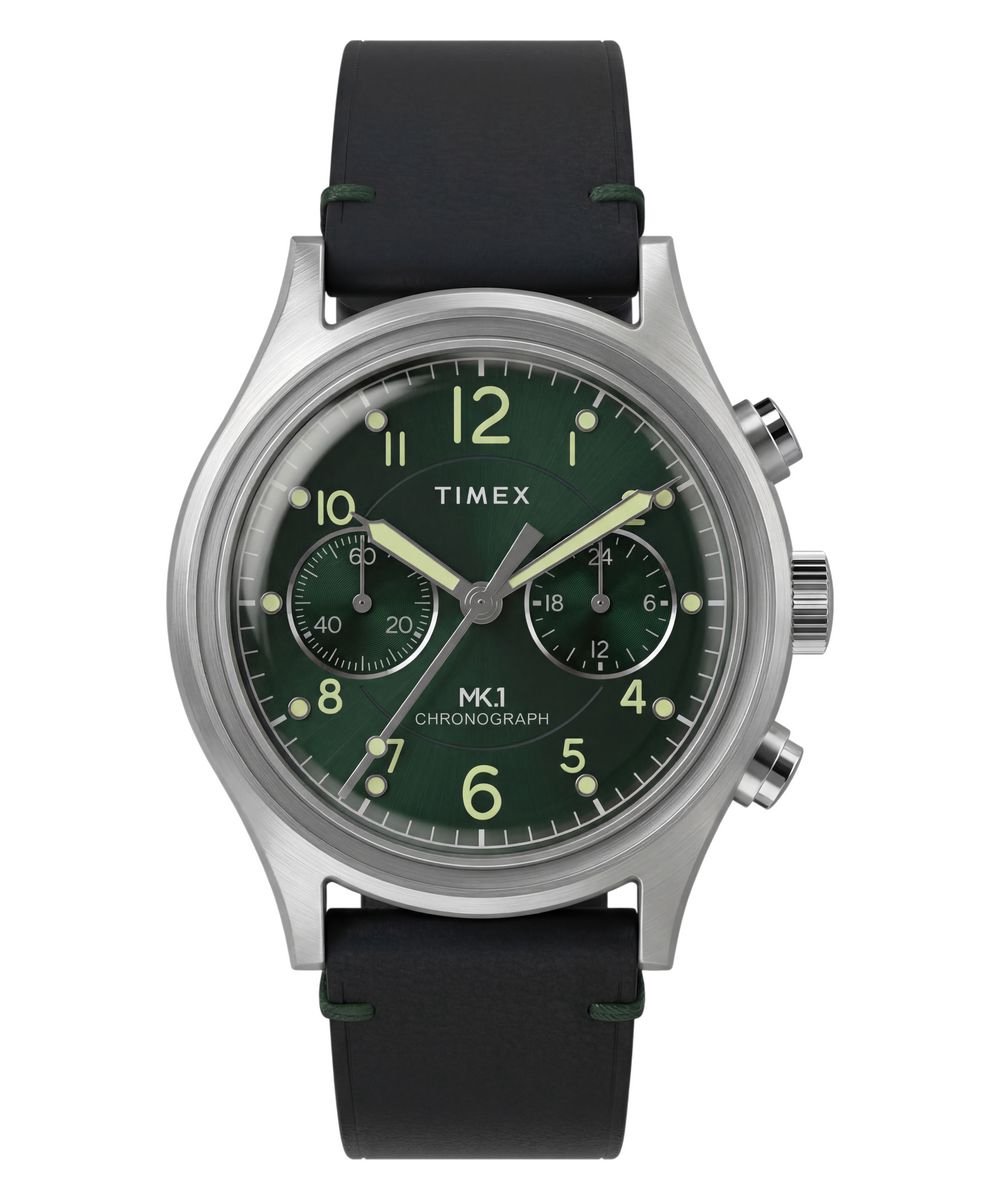 Timex MK1 TW2Y71200 Horloge - Leer - Zwart - Ø 40 mm