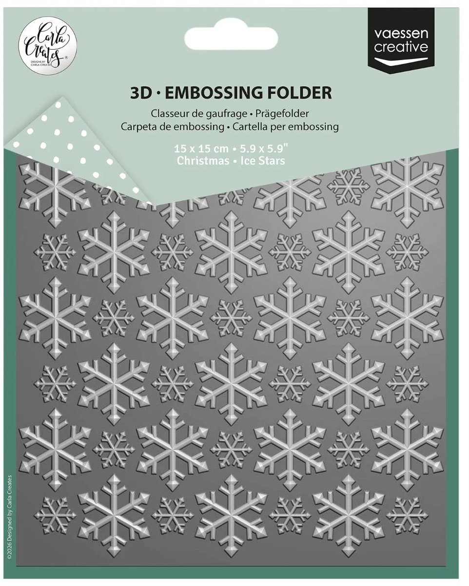 Embossing folder Christmas ice stars - Carla Creates