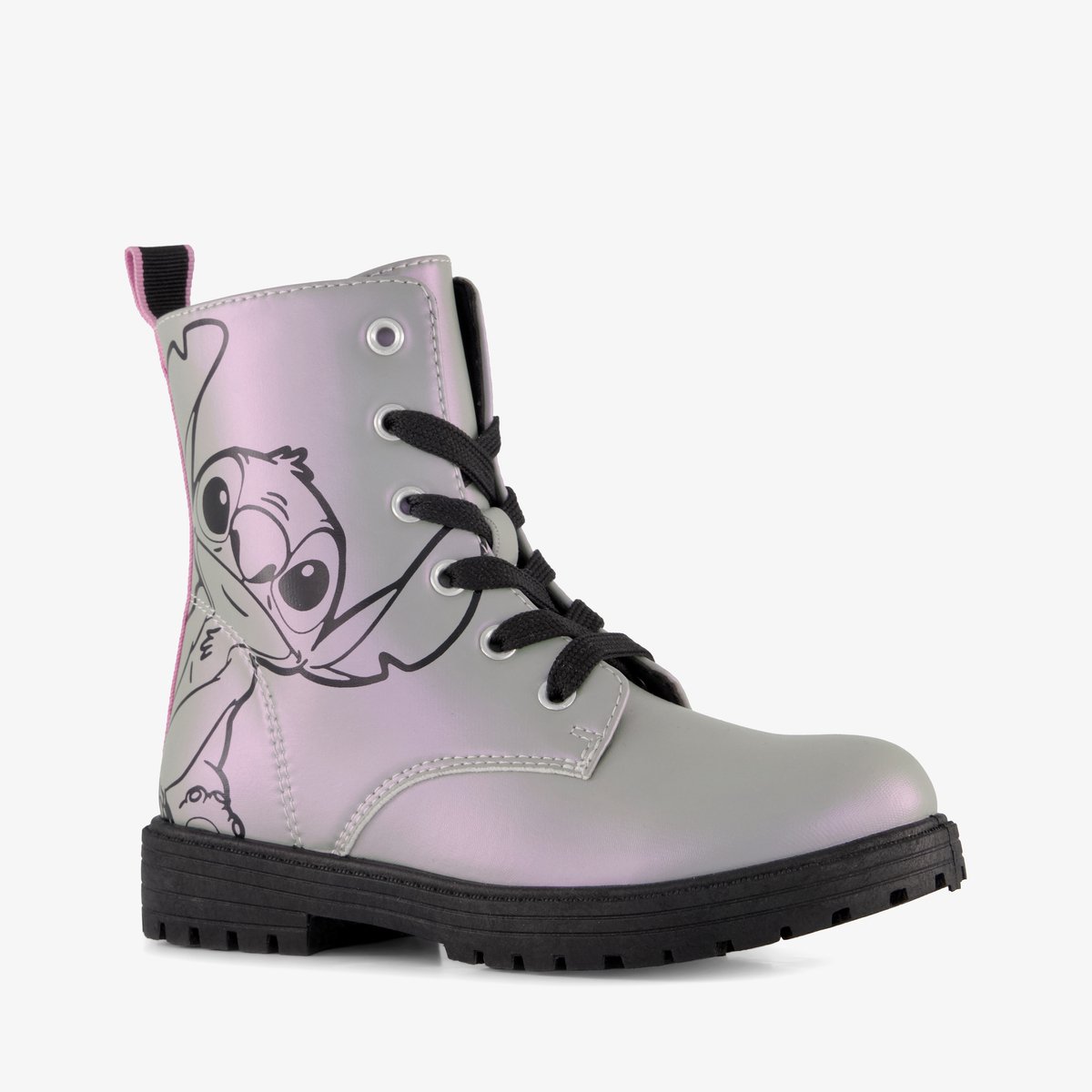 Lilo & Stitch meisjes veterboots zilver roze - Maat 31