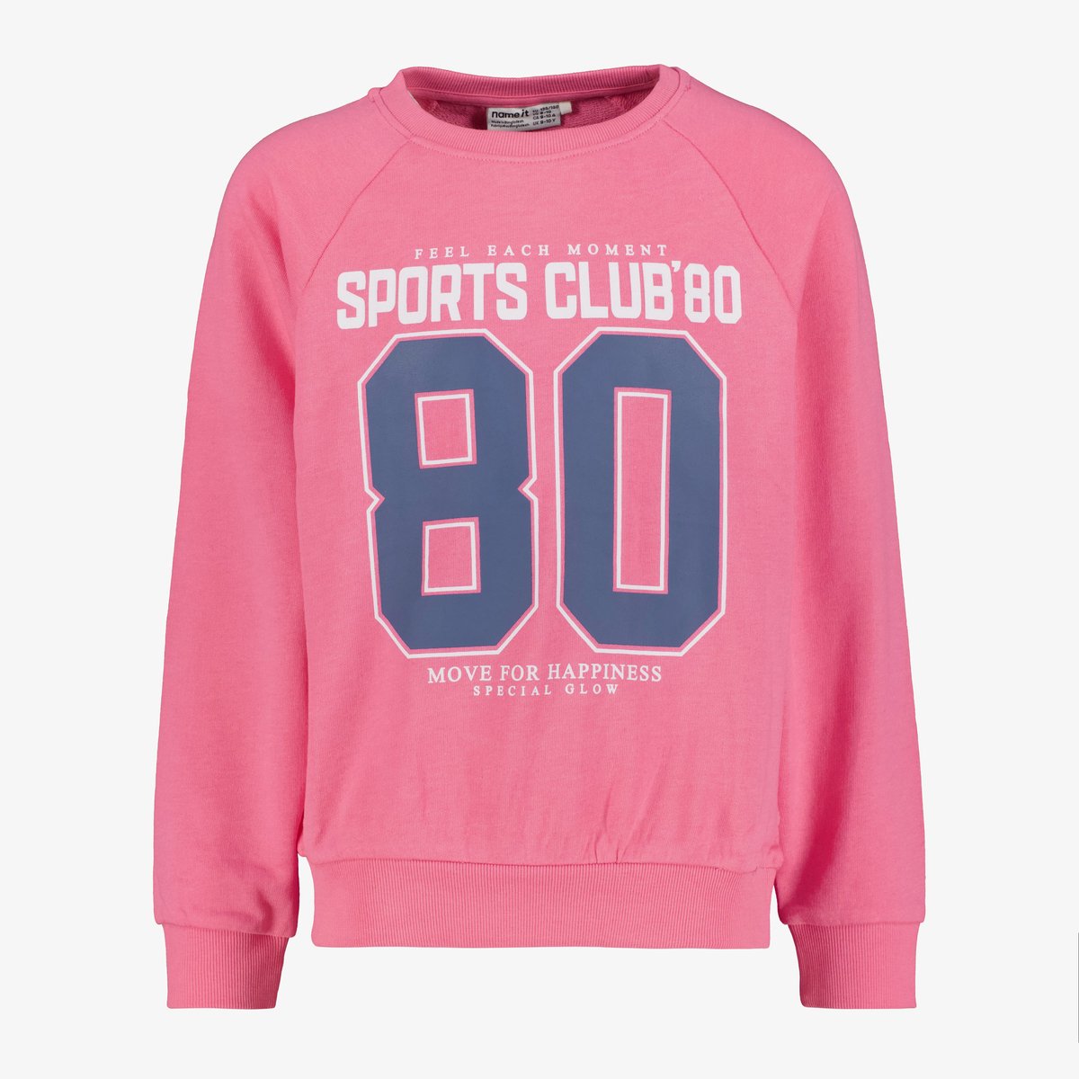 Name It meisjes sweater met sportieve opdruk roze - Maat 122/128