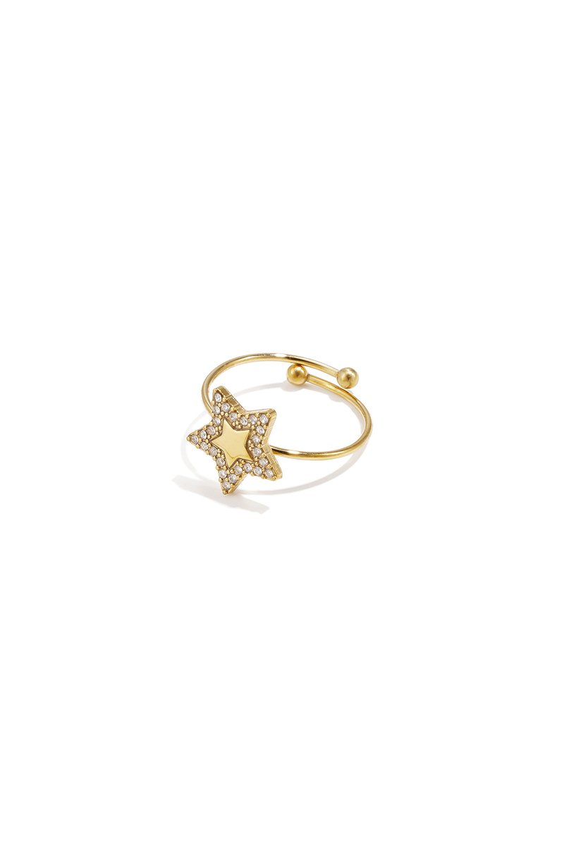 Lyra - Ster Ring - Goud - Stainless Steel - - Goud