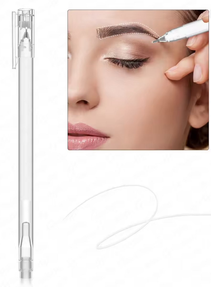 Witte skin marker pen met ultrafijne punt - sneldrogend en eenvoudig verwijderbaar - pmu, brow mapping, microblading, tattoo |huid markeer stift |aftekenstift voor de huid
