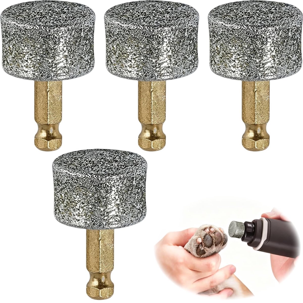 Solidchoice - 4 Stuks Reservekoppen voor Klauwslijper 80 Mesh