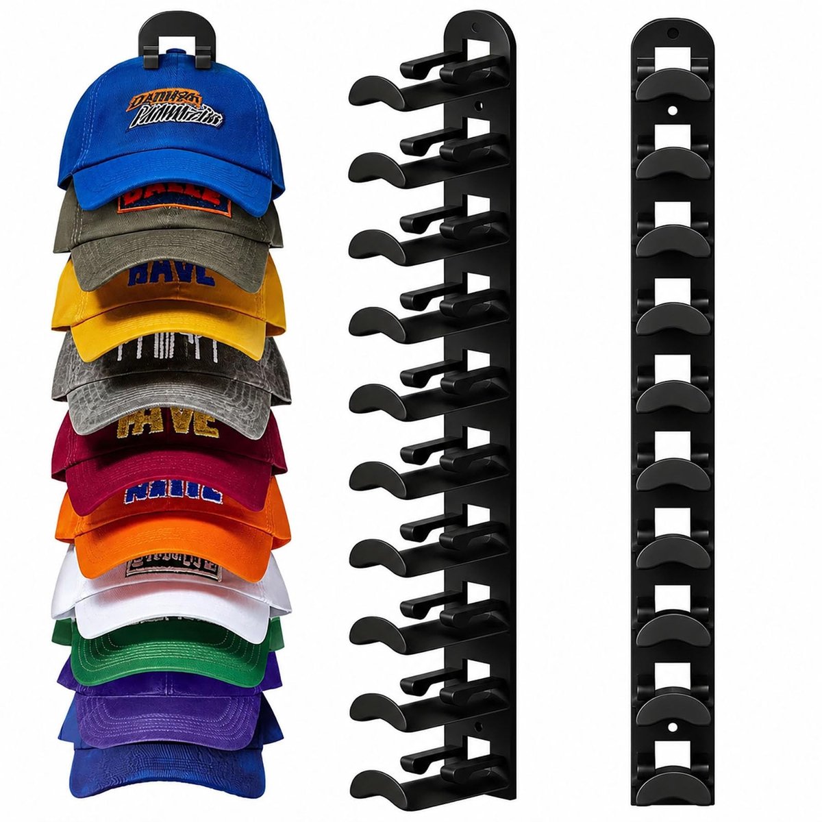 Solidchoice - Set van 2 Ruimtebesparende Hoedenorganisatoren voor Wandmontage