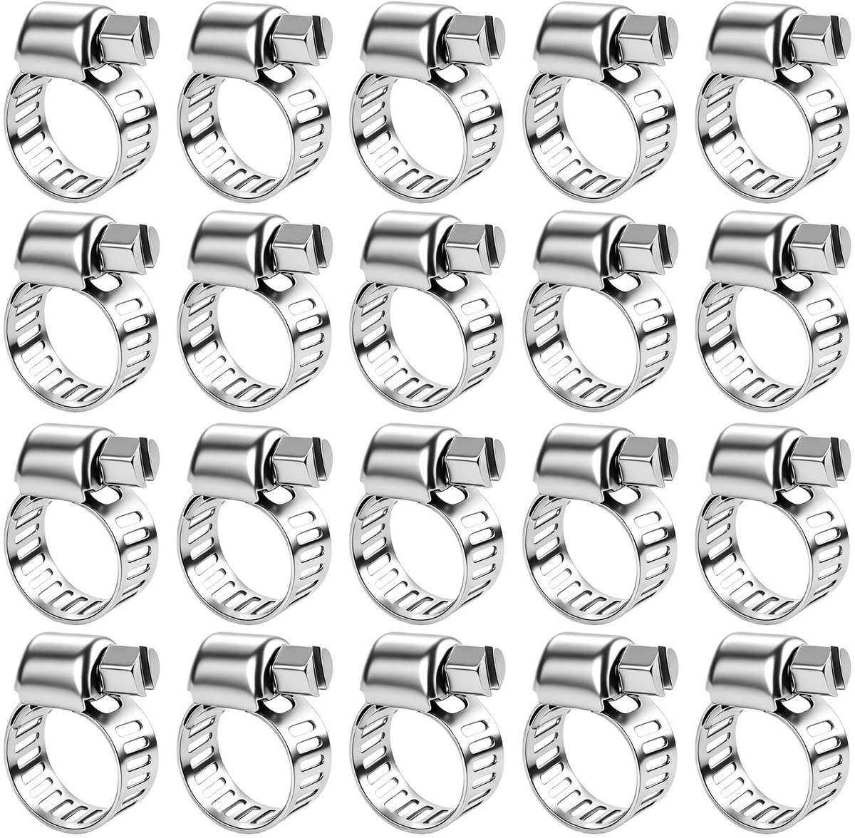 Solidchoice - Set van 20 Roestvrijstalen Slangklemmen