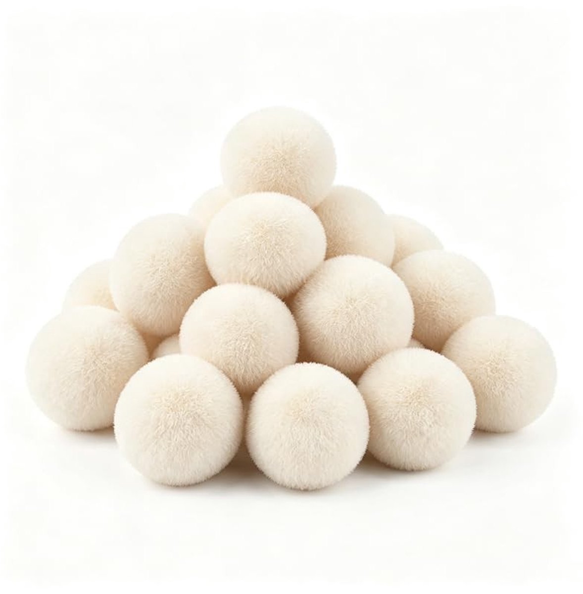 Solidchoice - Set van 100 Witte Vilten Ballen voor Doe-Het-Zelf