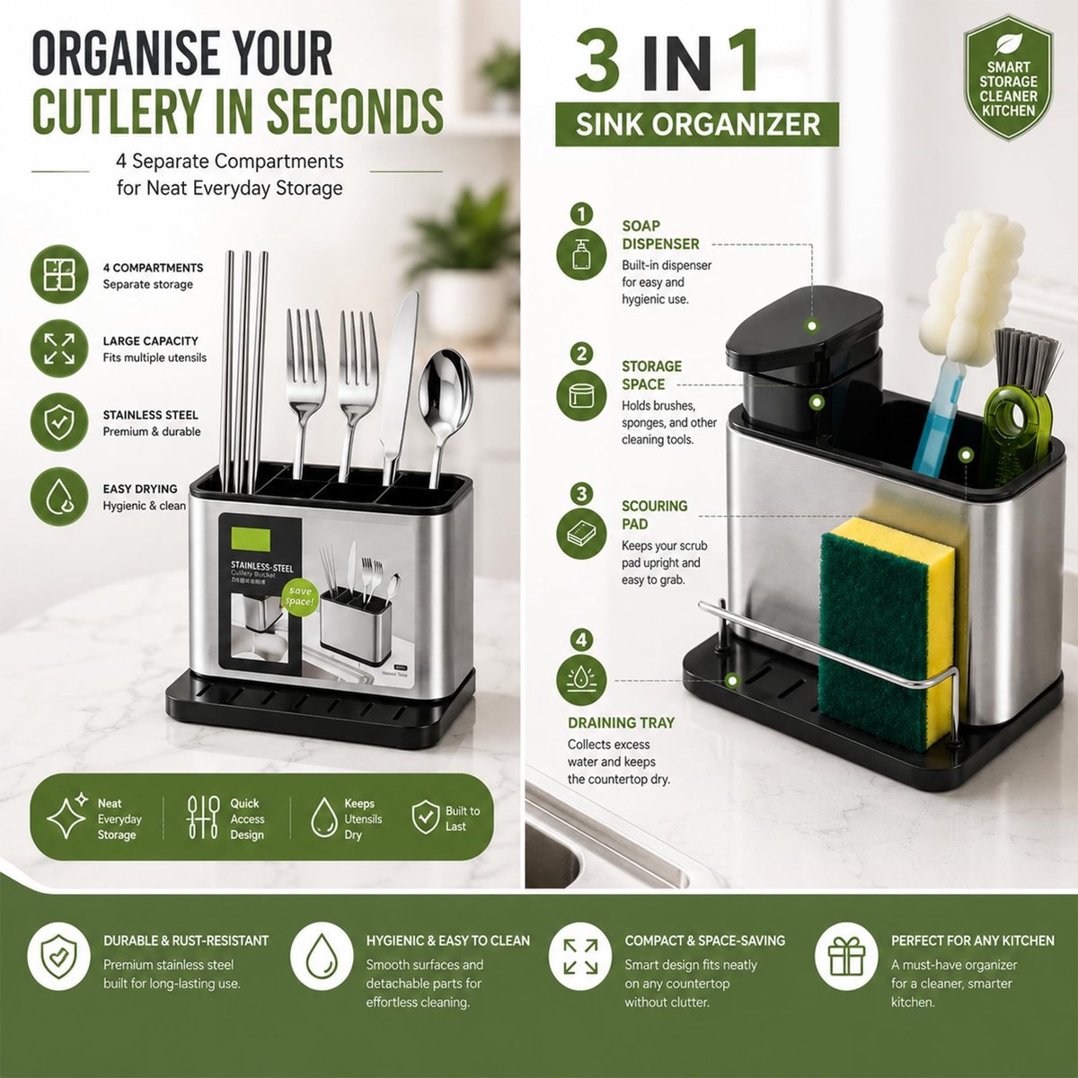 Solidchoice - Keukengerei Bestek Organizer Set