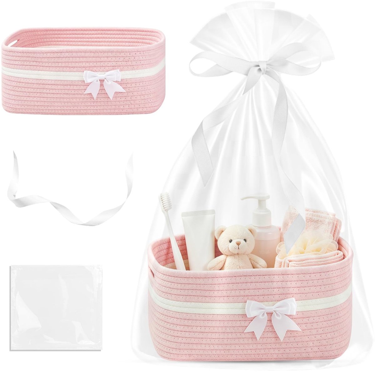 Solidchoice - Grote Lege Cadeaumand met Linten en Zakjes