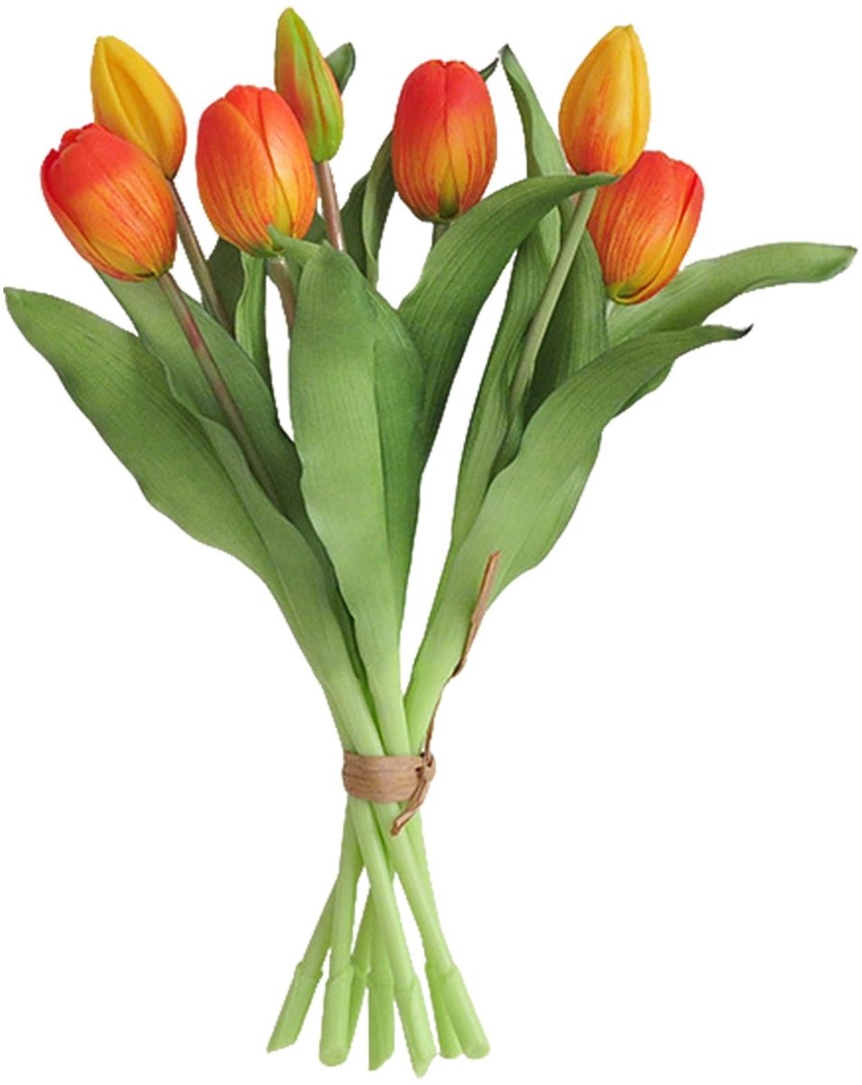 Solidchoice - Kunsttulpen Set van 7 Stuks Oranje