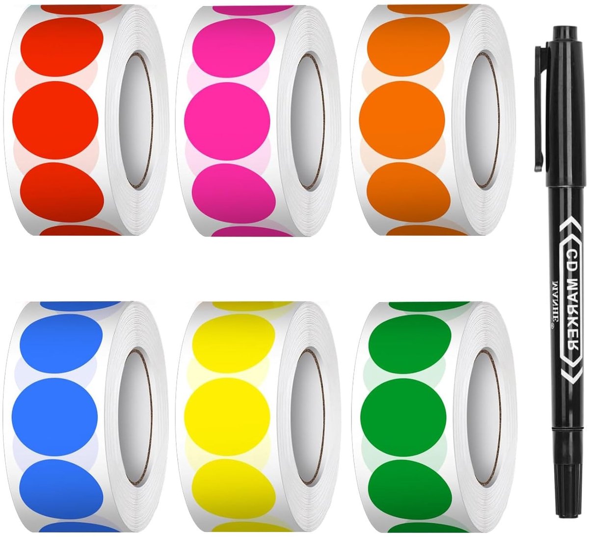 Solidchoice - Set van 3000 Kleurrijke Zelfklevende Dots voor Markeren en Categoriseren
