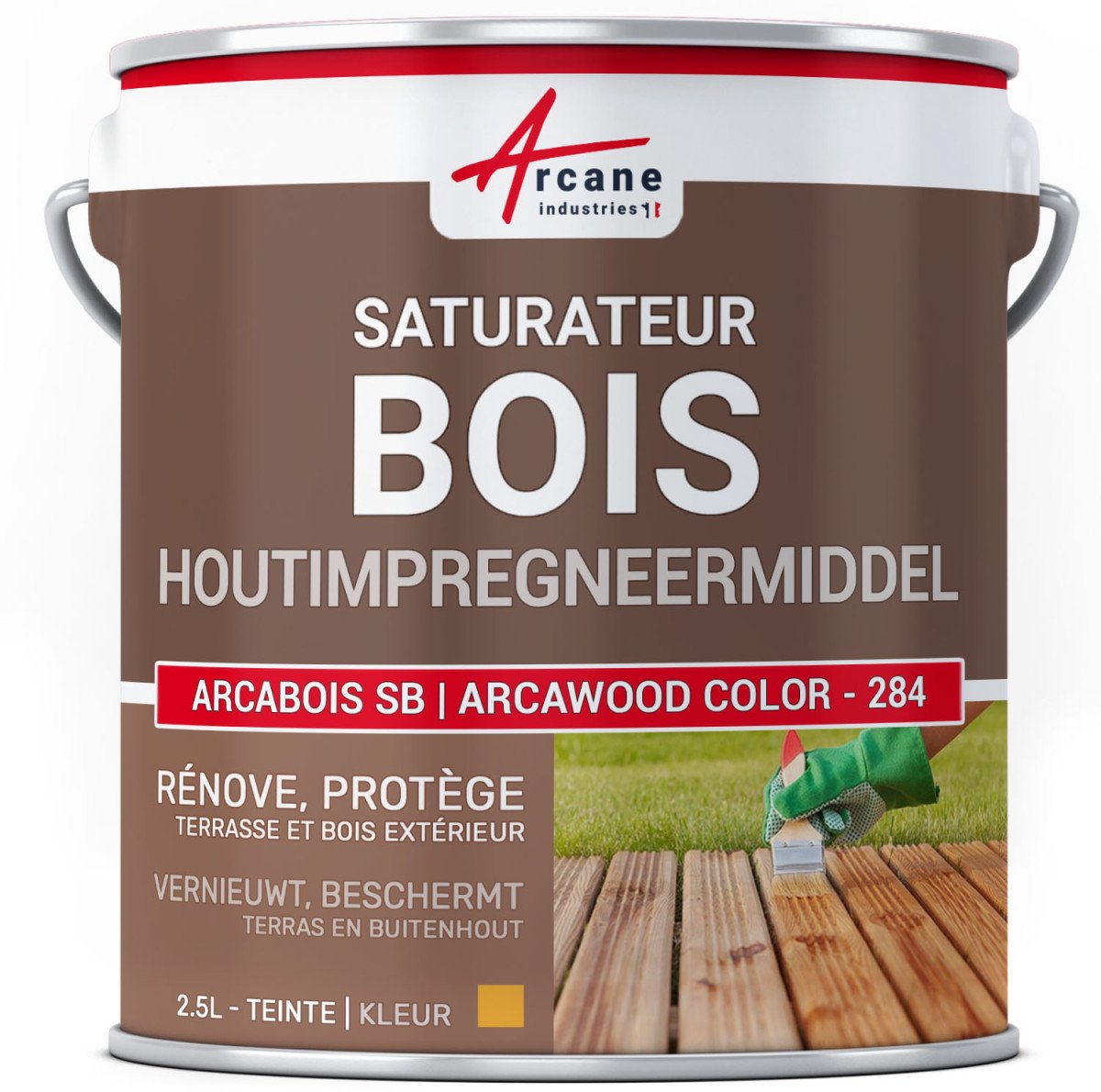 Natuurlijk houten terrasverzadigingsmiddel: ARCAWOOD COLOR - 284
