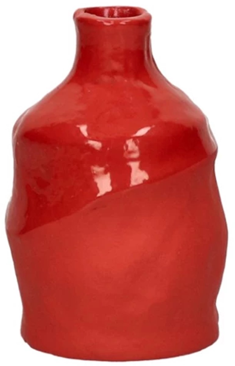 Pomax Sabi vaas aluminium D9cm H12.5cm rood