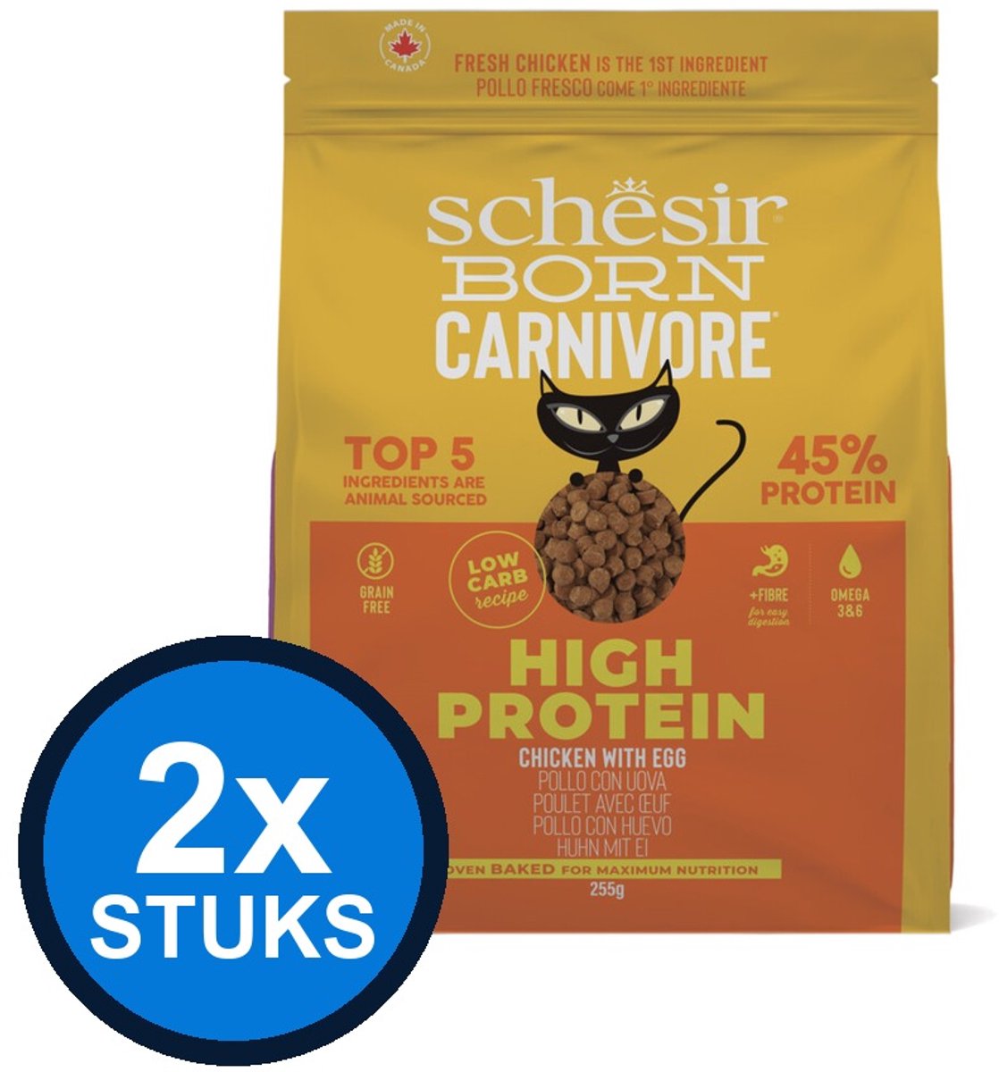 Schesir Schesir - Born Carnivore Kip & Ei - Kattenvoer Droogvoer - 1,25kg