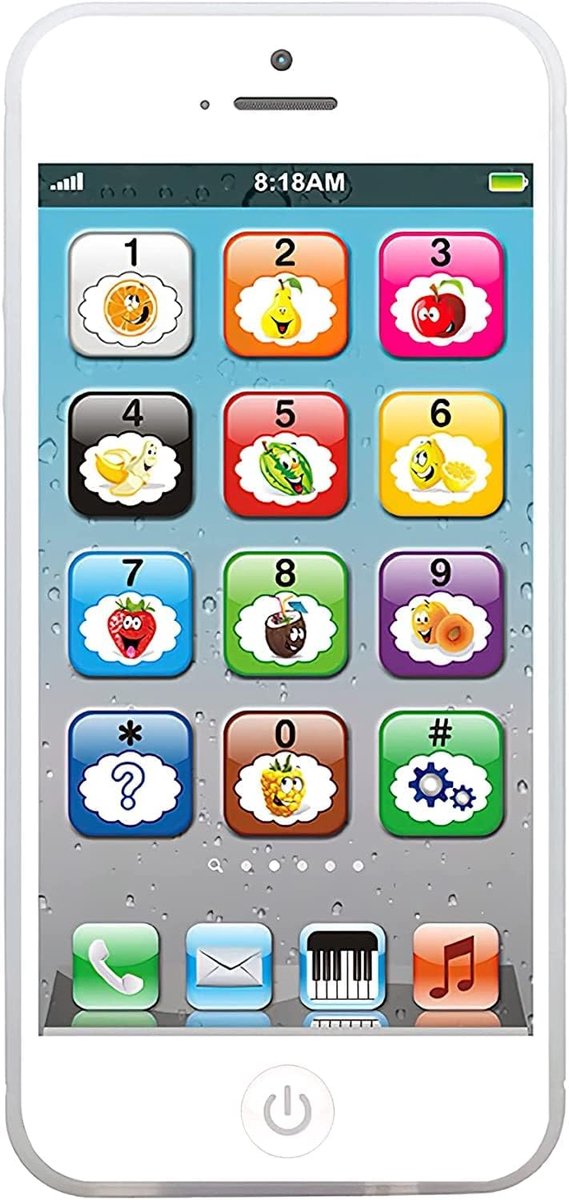 Casalora – Interactieve Baby Telefoon Speelgoed – 8 Functies met Licht en Geluid – Educatief Speelgoed voor Peuters en Kleuters – Ideaal voor Baby Jongens en Meisjes – Wit