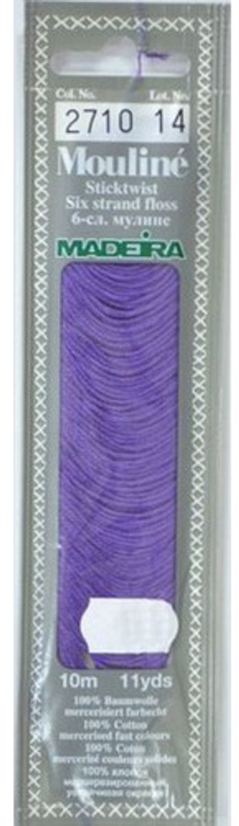 Borduurgaren Madeira Mouline 10 meter 6 draads splijtgaren - paars (2710)