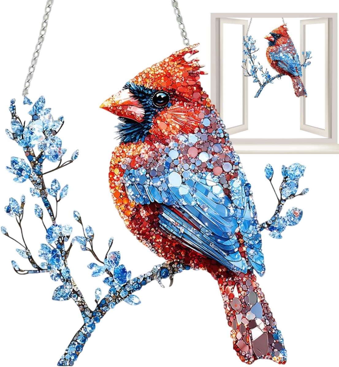 Suncatcher Kolibrie - Acryl hangers - Raamhanger - Zonnevanger - Raamdecoratie - Vogel Zonnevangers Raamhangers - Decoratieve Zonvanger Hangers - Huisdecoratie - Hangende raamhangers - Voor binnen en buiten, woonkamer, raam, balkon, tuin - 20*20CM