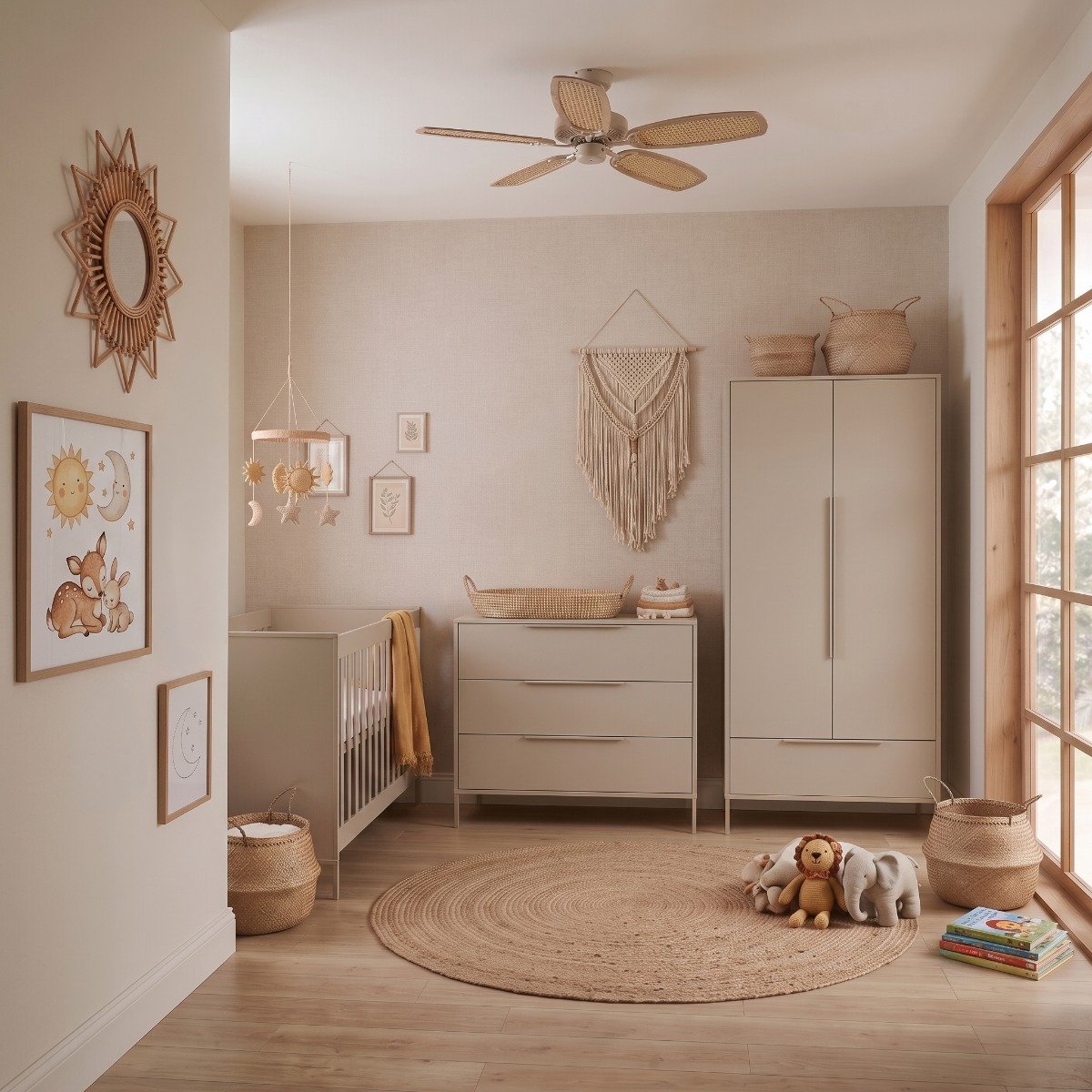 Born Lucky Belmond Babykamer 3-Delig – Ledikant, Commode en Kast – Vanaf Geboorte tot ca. 2,5 Jaar