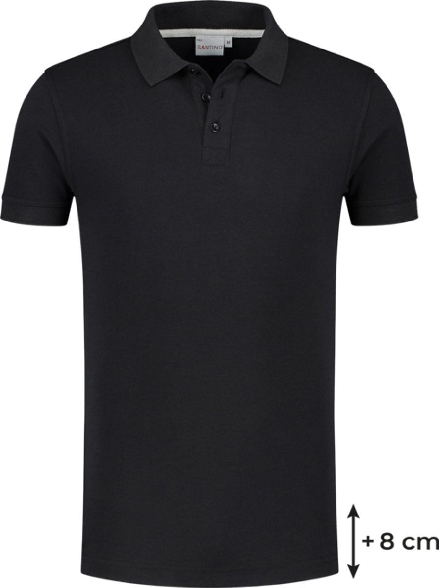 SANTINO MAX+ EXTRA LANG Poloshirt XL / zwart/donker grijs