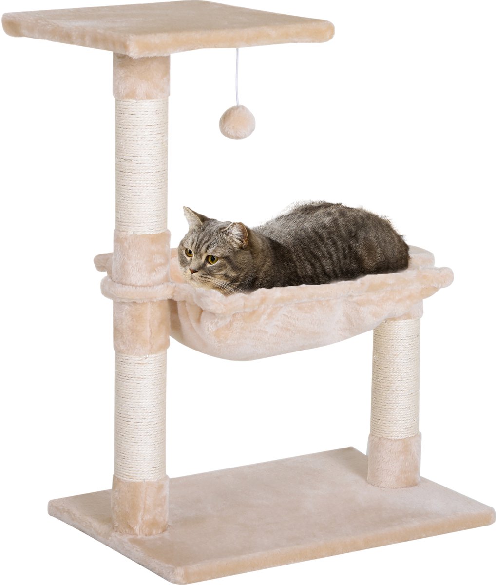 PawHut Krabpaal met Pluche - 50x36x70cm - Beige