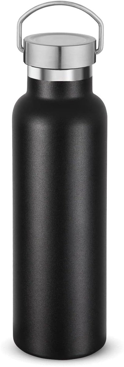 Geïsoleerde drinkfles – Reisdrinkfles – Sportbidon – 500ml - Geïsoleerde roestvrijstalen fles – Herbruikbare geïsoleerde fles – Geschikt voor hardlopen, reizen en wandelen – Zwart