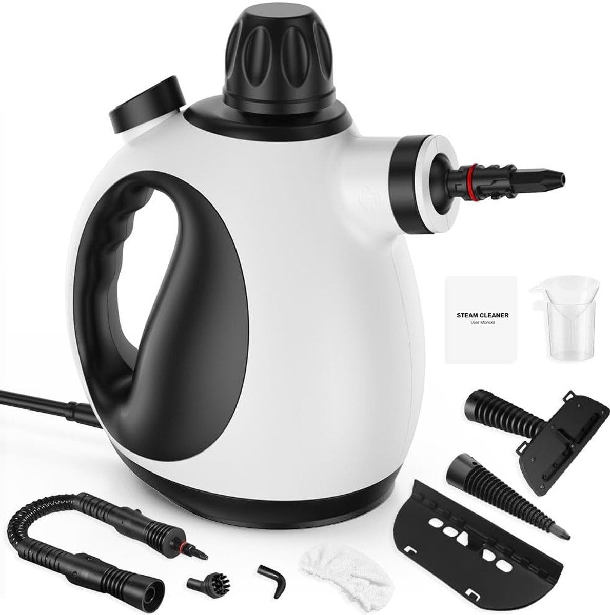 Handstoomreiniger - Stoomreiniger 1050W - 105°C Hete Stoom - 260-320 kPa Stoomdruk - 350 ml Waterreservoir - Inclusief 14 Accessoires - Voor Badkamer, Keuken, Ramen, Meubels en Auto