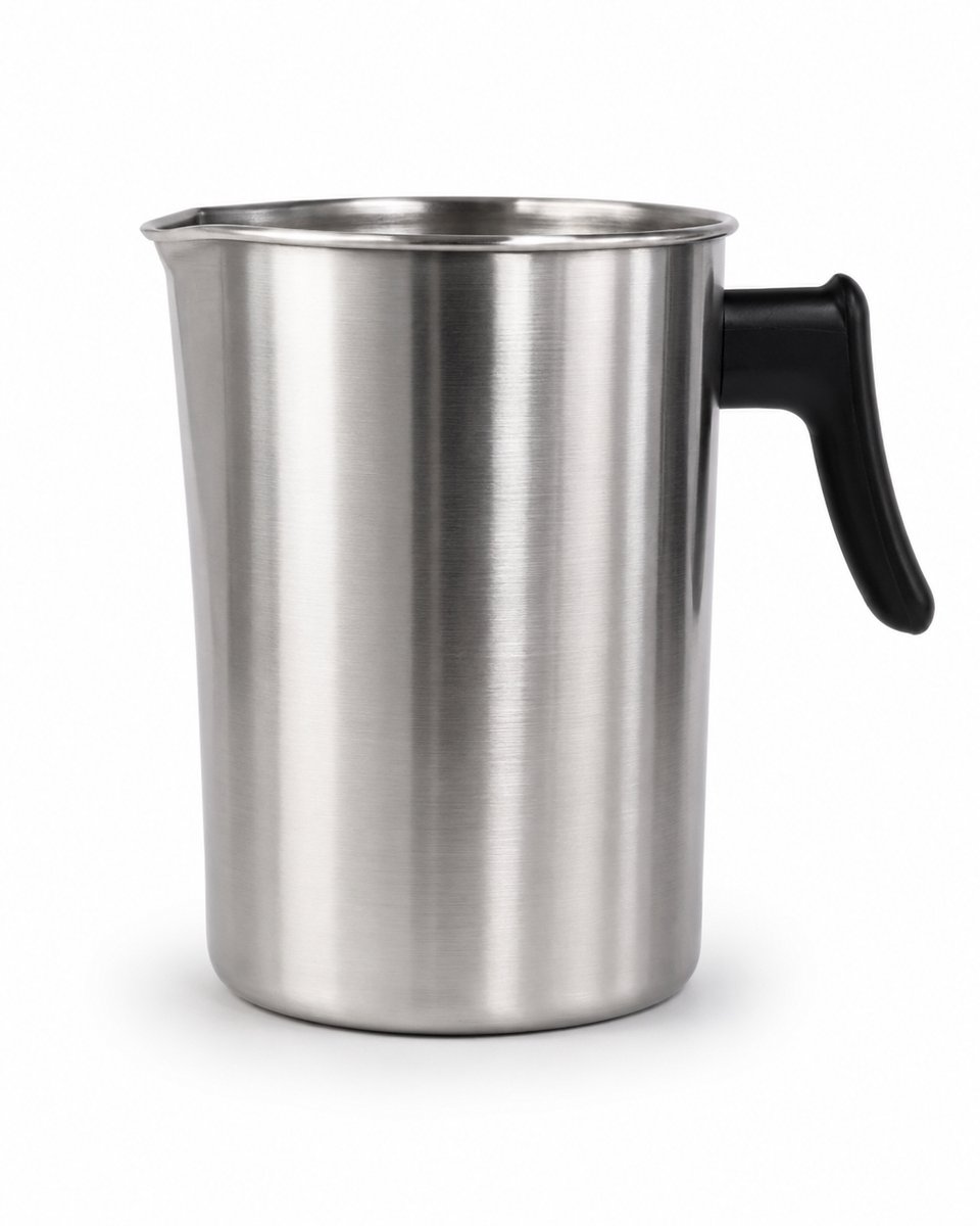 ZoeZo Wax Smeltkan 3 L - Kaarswas Smelten - Au Bain-Marie - Schenktuit - Hittebestendig Handvat - Aluminium - Smeltgereedschap - Zilver