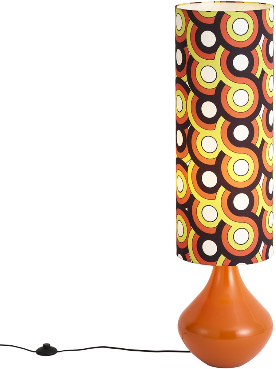 Qazqa retro vloerlamp - Mina - oranje, max. 15W, geschikt voor led, 112cm, ideaal als woonkamer lamp