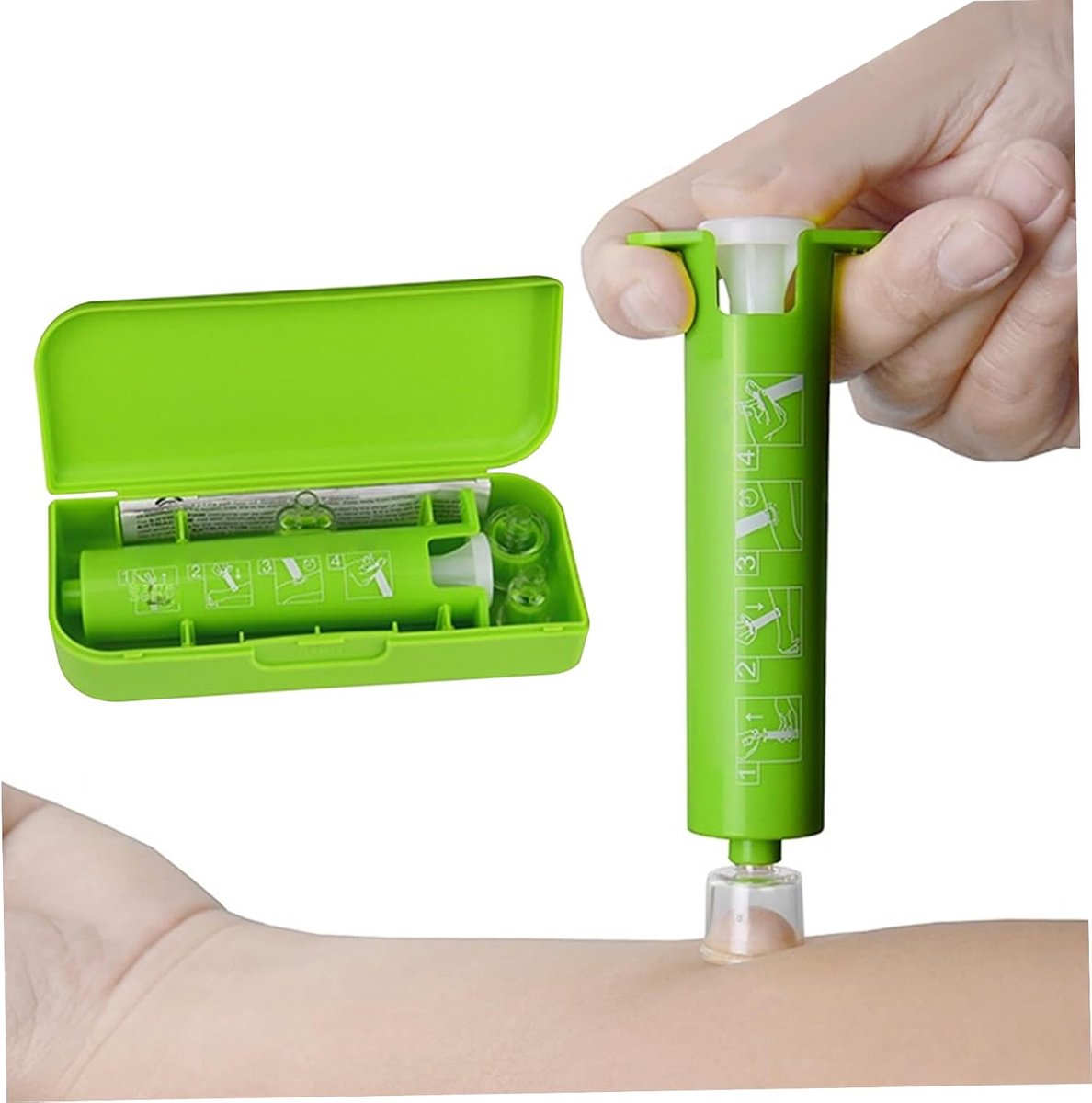 Insectenbeet Zuigapparaat - Gifverwijderaar Met Zuignap - Handige Bijtextractor Voor Wandelen En Kamperen - Inclusief Opbergdoos - Essentieel Voor Eerste Hulp Bij Beten