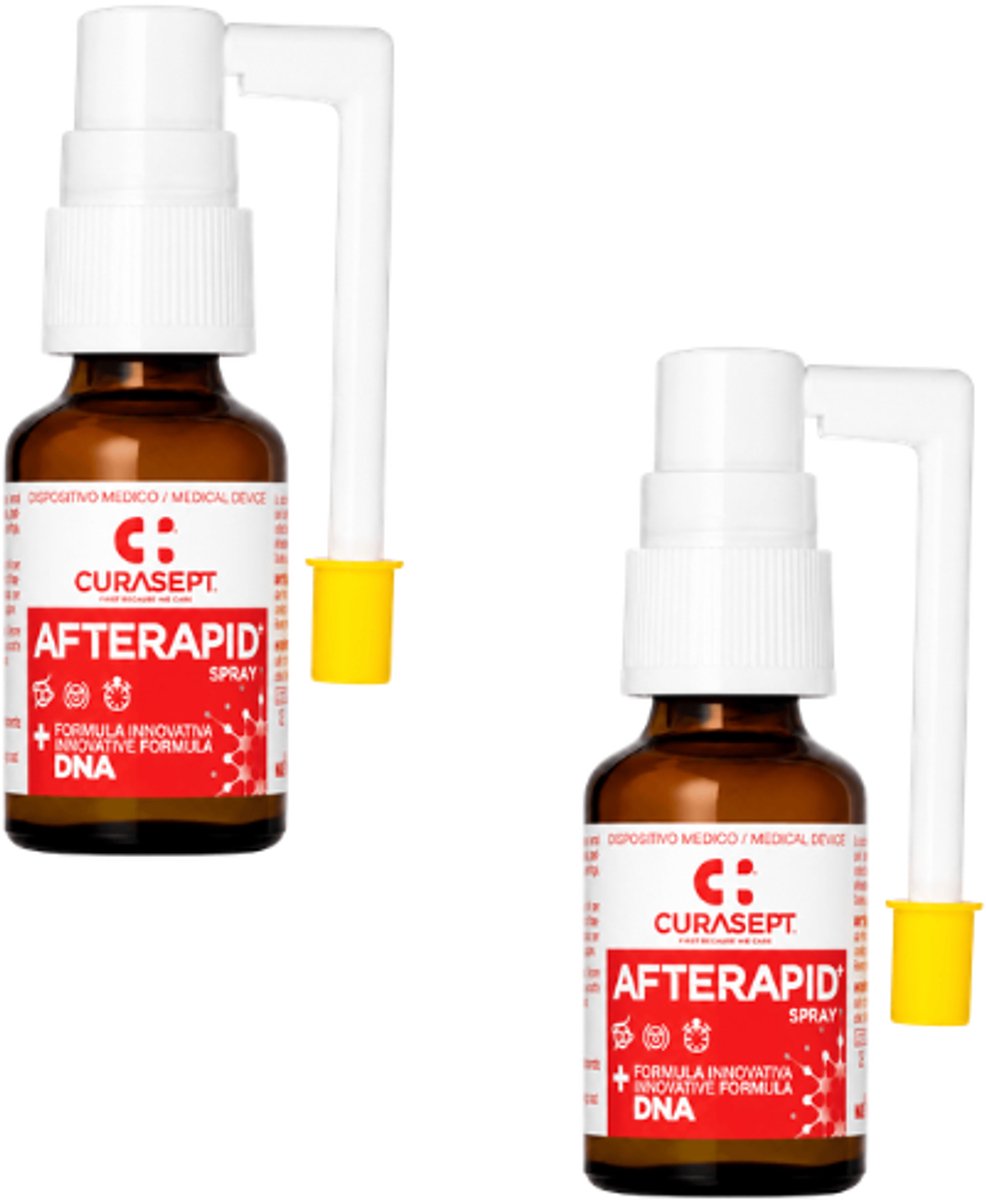 2x Curasept AfteRapid Beschermende Spray - 15 ml - Bij Aften & Mondzweertjes