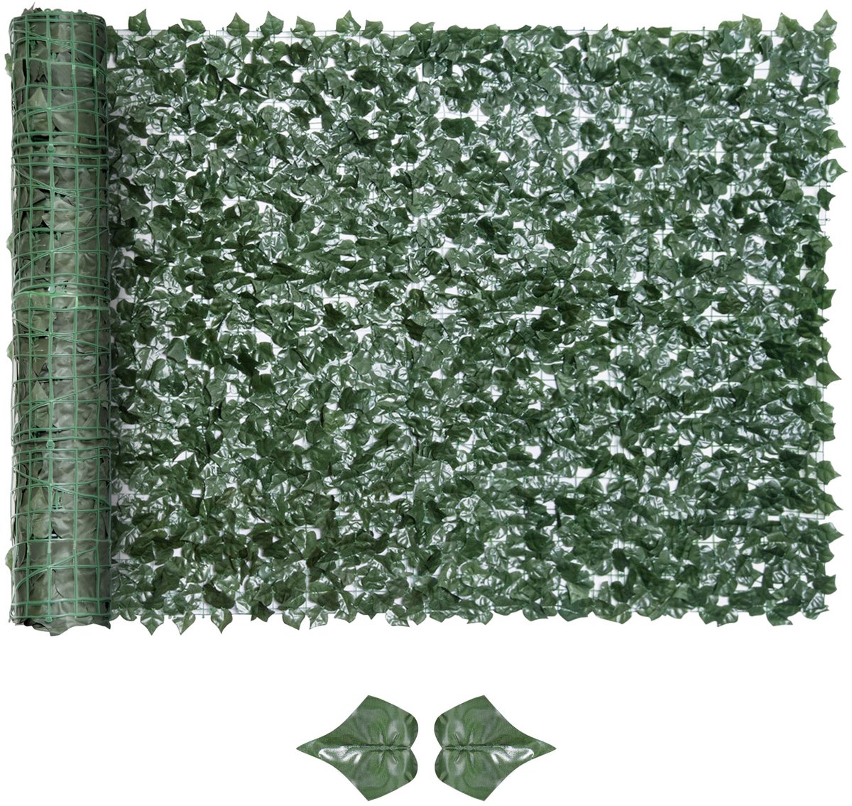 Kunstmatige haag - privacyscherm - 3 meter lang × 1,5 meter hoog - UV-bestendig - donkergroen