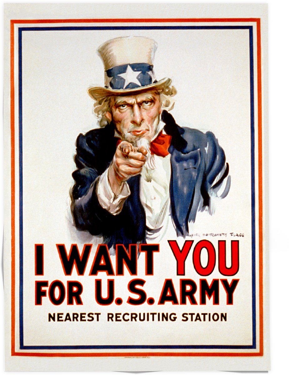 Poster Schilderij A3 – I Want You Uncle Sam – WOII Vintage Propaganda – MuseumEditions