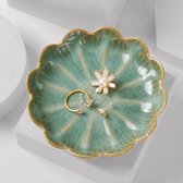 Sieradenschaaltje Lotusbloem Groen - Decoratieve Schaal voor Woondecoratie - Sieradenhouder voor Ringen, Oorbellen en Kettingen