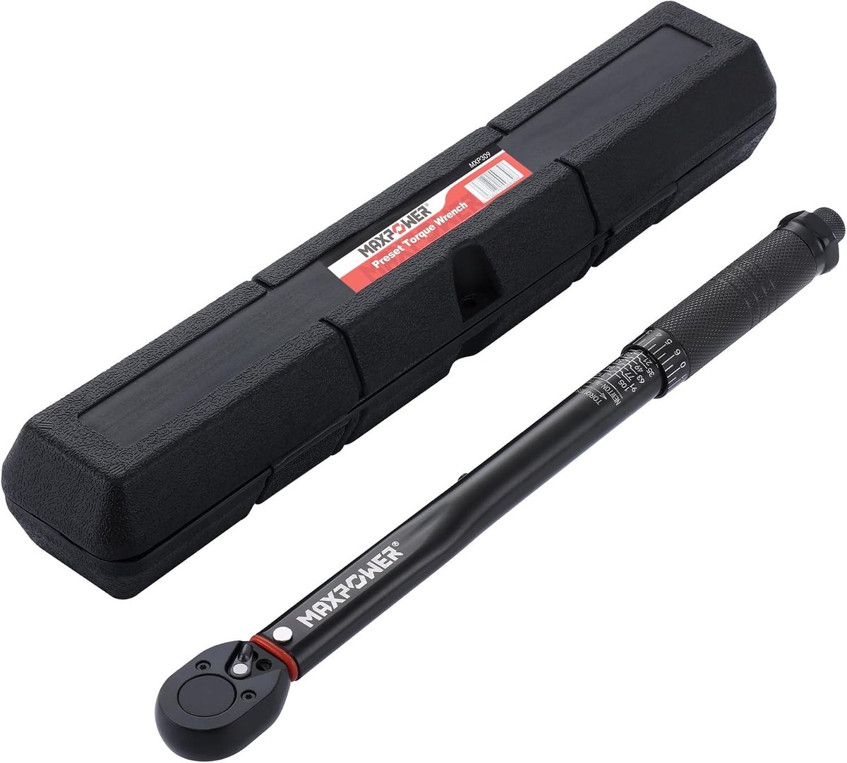 Momentsleutel voor auto - Zwart oxide - 3/8 inch - Verstelbare momentsleutel met nauwkeurigheid ± 3% - Voor diverse draaimomenten