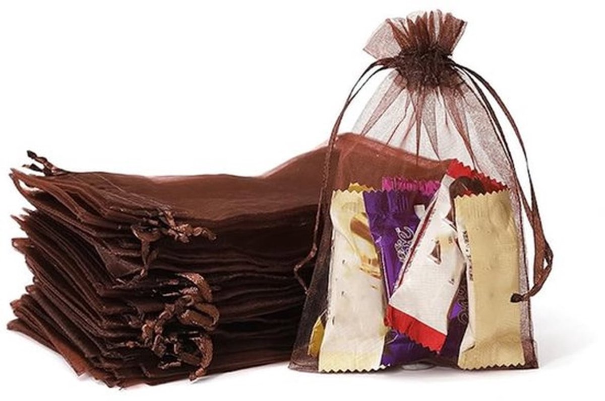 Organza Tassen Set van 20 - Kleurige Tassen - Cadeautassen - Trouwtassen - Verpakkingstassen - 7 x 9 cm - Met Trekkoord - Geschenktassen