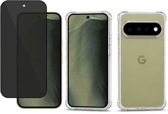Protecteur d'écran de confidentialité et coque transparente pour Google Pixel.